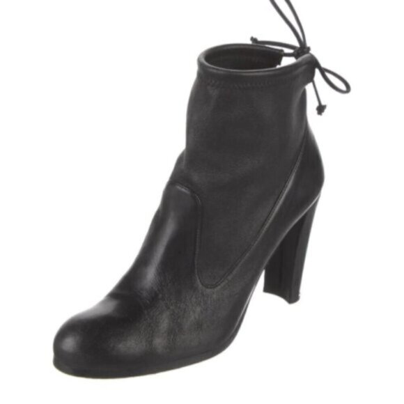 Stuart Weitzman Black Glove Tie-Back Ankle Boots - 5.5, made in Spain 🇪🇸 - Picture 4 of 14